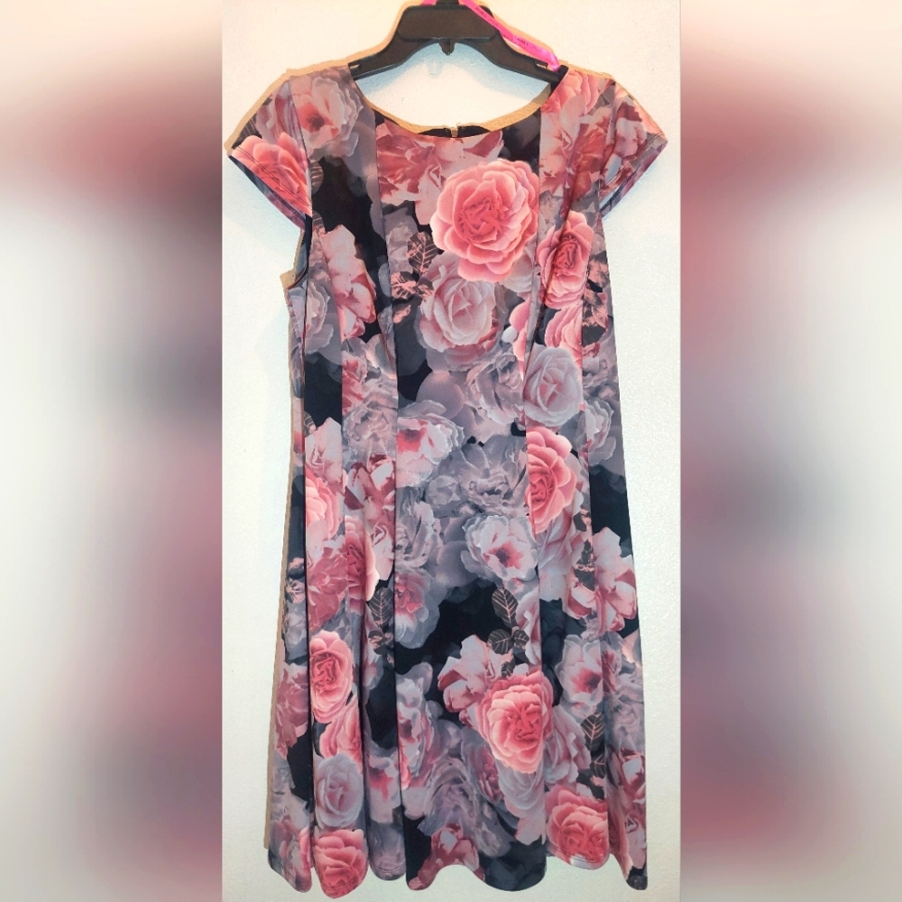 Betsey Johnson Black and Pink Floral Dress